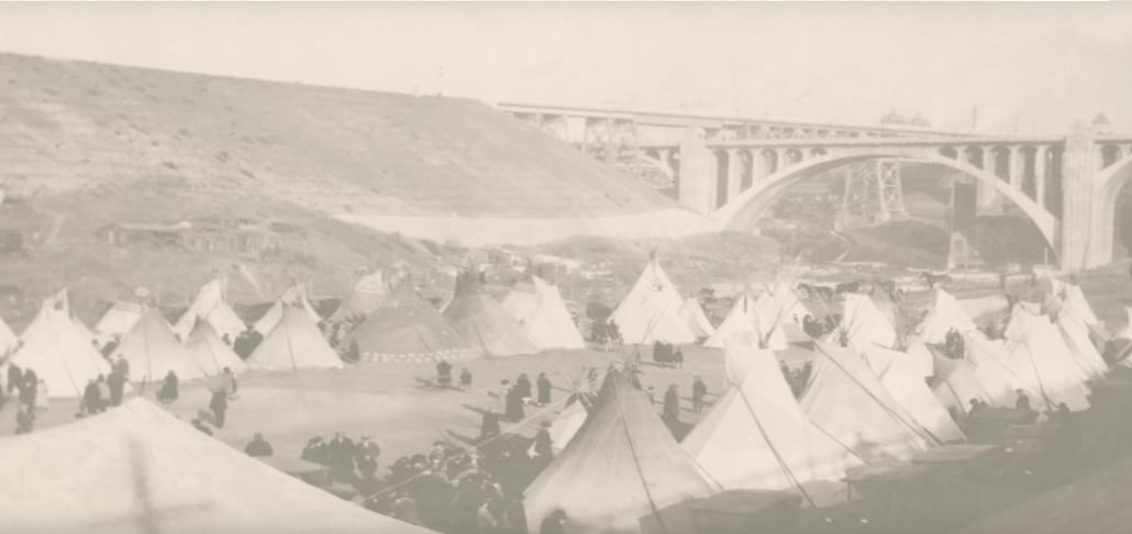 Spokane Tribe history photo by river